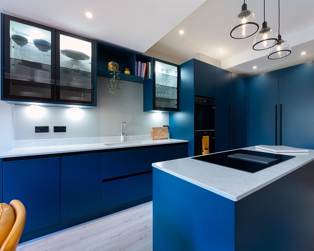 Sleek & Modern Blue Kitchen in Edinburgh 2