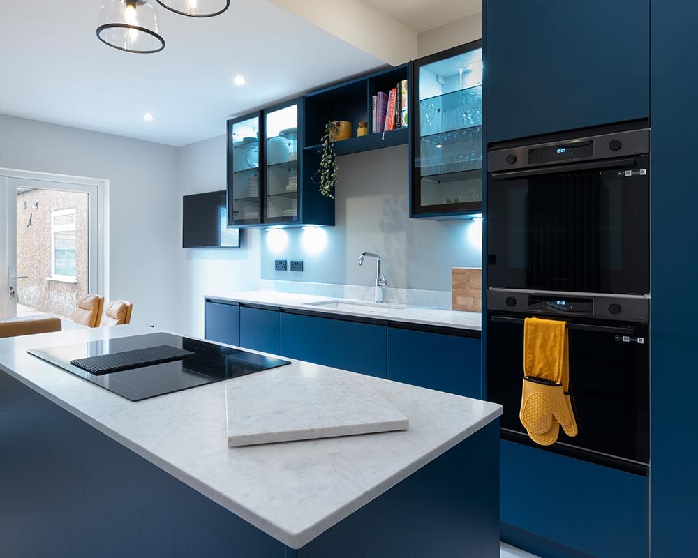 Sleek & Modern Blue Kitchen in Edinburgh 6