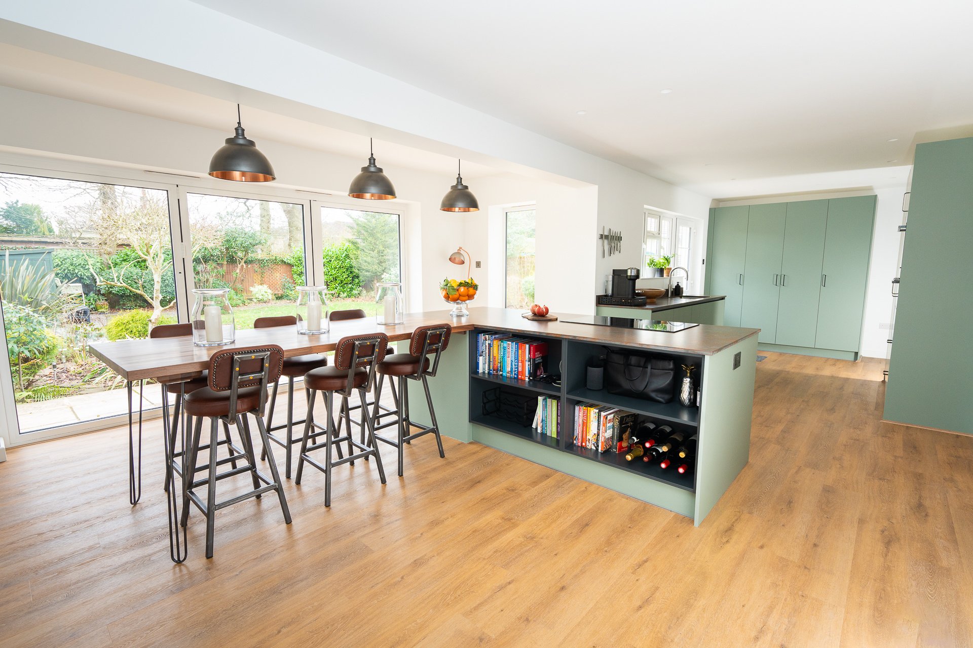 Green and Copper Kitchen with dramatic worktops in Bournemouth | Raison Home - 4